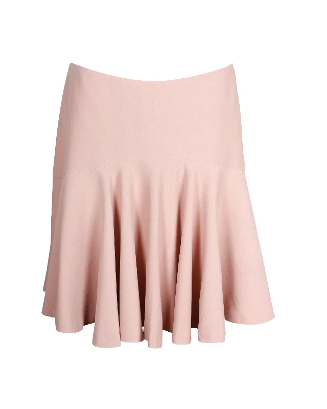 Alexander McQueen Crepe Ruffle Mini Skirt in Pastel Pink Acetate