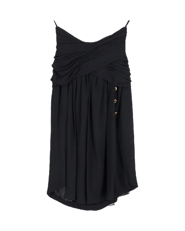 Chanel Draped Skirt in Black Polyester