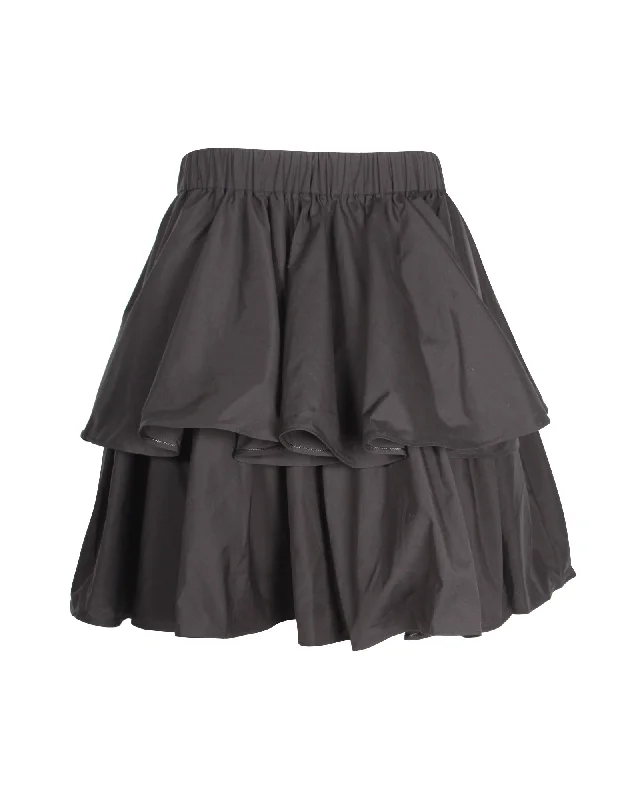 Jason Wu Tiered Skirt in Black Cotton