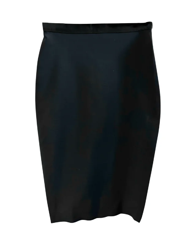 Lanvin Pencil Skirt in Navy Blue Polyamide