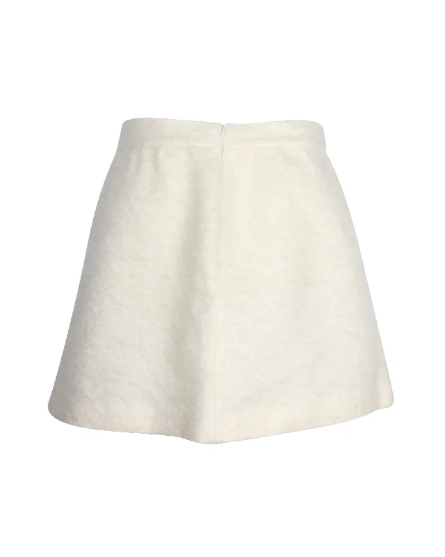 Red Valentino Bouclé Mini Skirt in Ecru Mohair