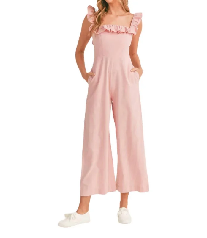 Mia Sleeveless Jumpsuit In Pink