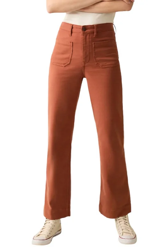 Stretch Terry Patch Pocket Pants In Imperial Topaz