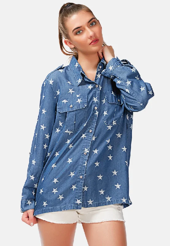 starry night denim shirt